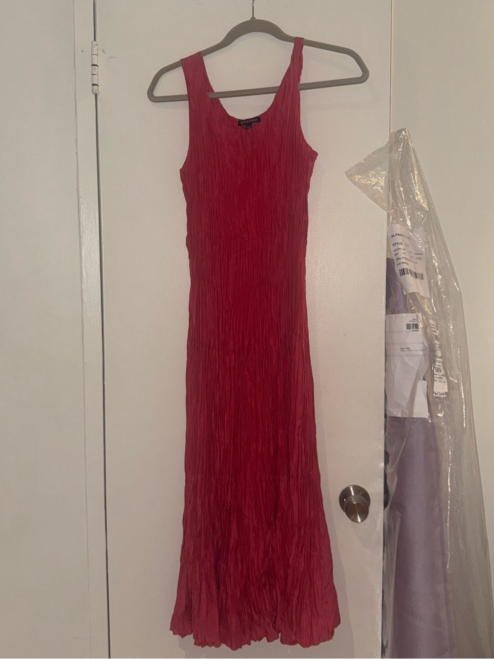 Hot Pink Tank Crinkle Ankle Length Dress - Eileen Fisher